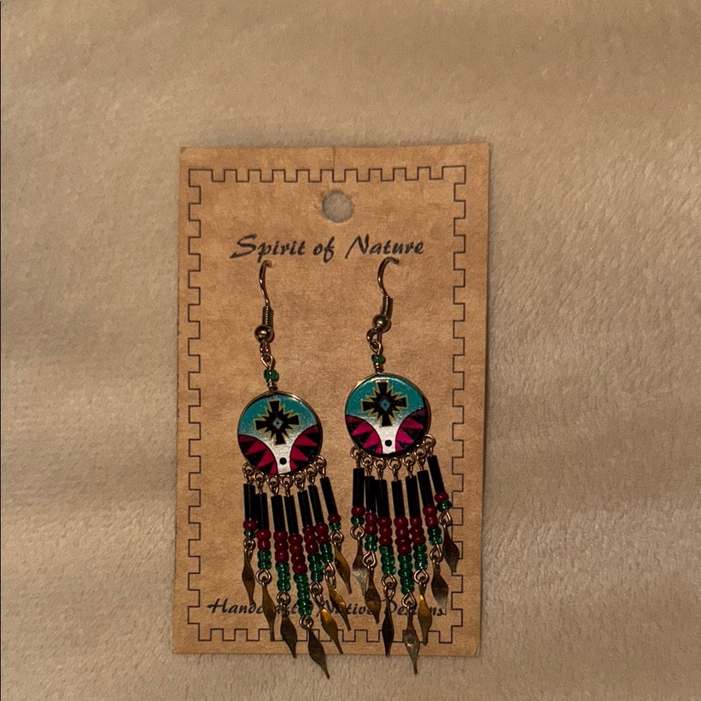 Beaded Dangle Native American-look Earrings